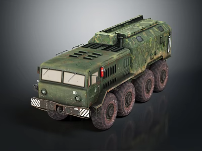 Military Transport Vehicle With Camouflage Paint And Heavy Duty Multi Wheel Design 3d model