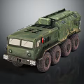 Military Transport Vehicle With Camouflage Paint And Heavy Duty Multi Wheel Design