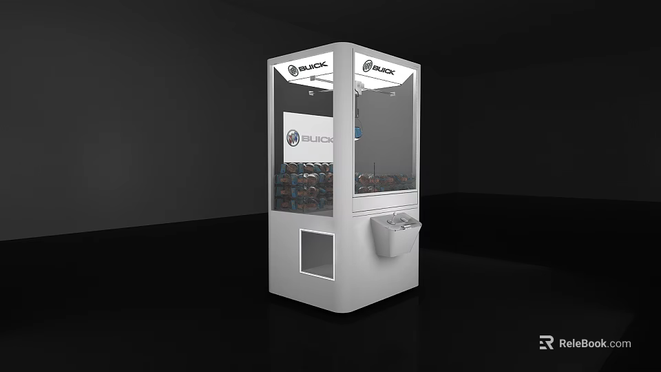 White Claw Machine With Transparent Window And Stuffed Toys For Kids Amusement 3d model 