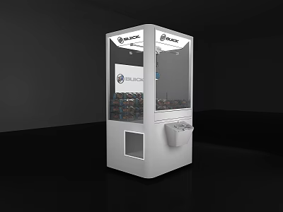 White Claw Machine With Transparent Window And Stuffed Toys For Kids Amusement 3d model