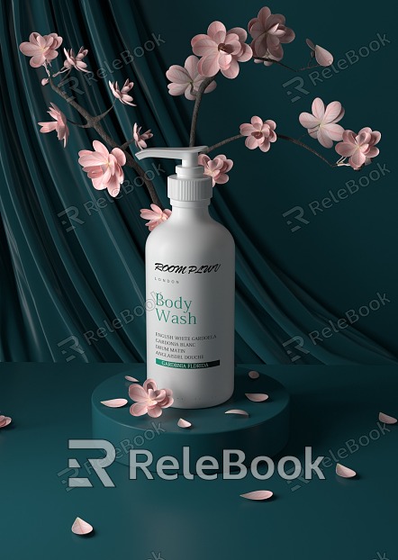 Shampoo Body Wash Cosmetics Skincare Flowers model