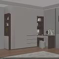 Modern Built in Wardrobe with Drawers Storage Cabinets and Dressing Table Mirror