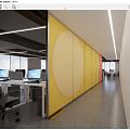 Modern aisle mosaic felt color matching mosaic screen open office area work station partition corridor screen 3d model