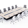 Modern Conference Table and Chair Conference Table and Chair Combination 3d model