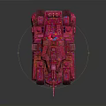 Pink Armored Vehicle With Intricate Mechanical Structures And Large Wheels
