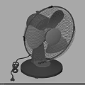 Portable Electric Table Fan With Metal Mesh Cover Gray Base And Power Cord Design