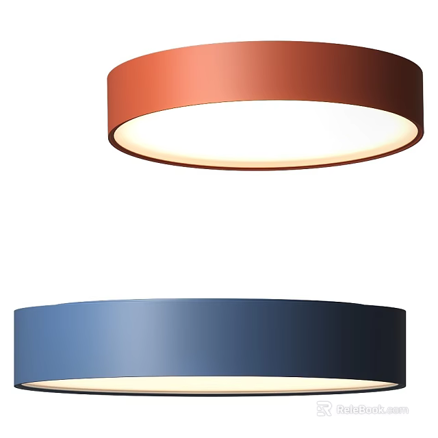Round Red And Blue Modern Flush Mount Ceiling Lights For Home Decor 3d model