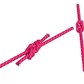 Pink Twisted Ropes With Two Different Intricate Knot Designs On White 3d model