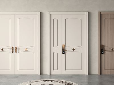 Modern Security Door Solid Wooden Door Interior Door Paint-free Door Single-door Double-door Door model