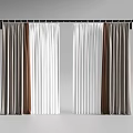 Modern Curtains With Brown White Gray Color Combination Design For Windows 3d model