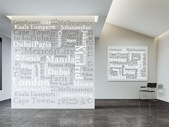 Modern Text Wall Text Background Wall Three-dimensional Text Wall Decoration 3d model