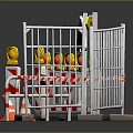 Construction Safety Equipment Including Detour Signs Barriers Traffic Cones And Fencing