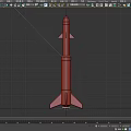 Toy Rocket Model With Red Nose Cone White Body And Gray Fins