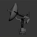 Commercial Satellite Communication Equipment With Metallic Reflective Dish Sturdy Support Base And Antenna Structure