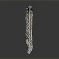 Long Architectural Decorative Strip With Green And White Textured Surface Details