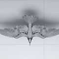 Flying Seagull with Wings Spread Yellow Beak and Orange Feet Against Gray Background