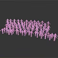 Group of Small Colored Men Model Figures Standing Together in Arrangement