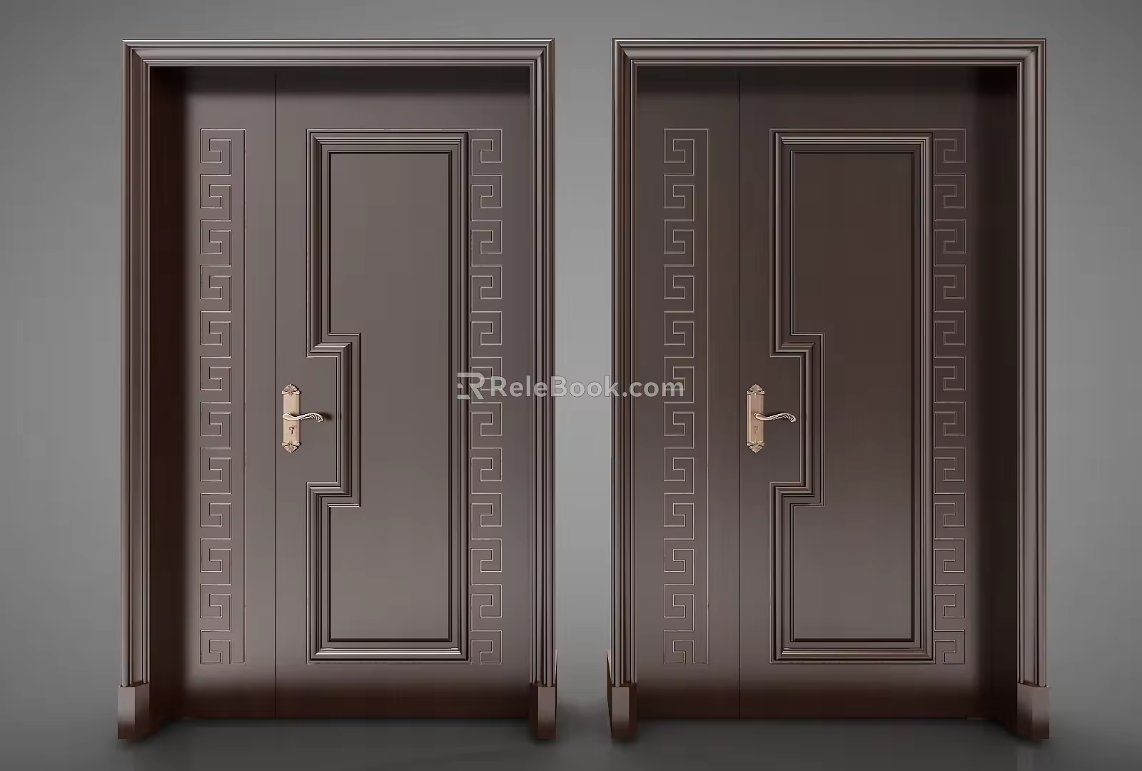 New Chinese style door 3d model