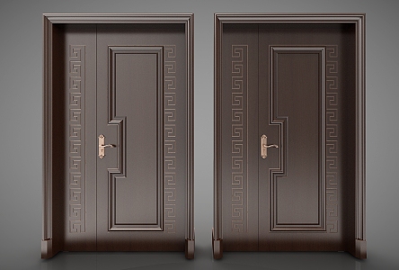 New Chinese style door 3d model