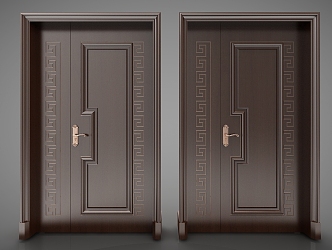 New Chinese style door 3d model