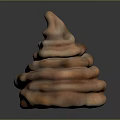 3D Rendered Stacked Reddish Brown Textured Object With Reflective Base and Dark Background