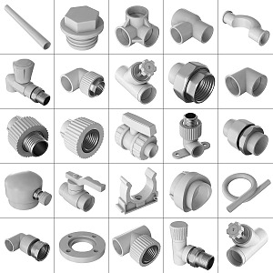 Modern pipe hardware pipe interface water pipe joint hardware pipe fittings 3d model