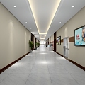 Traditional Chinese Hospital Aisle 3d model