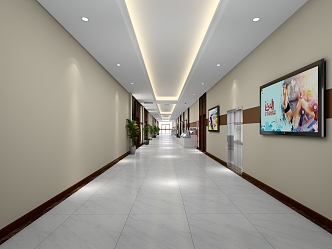 Traditional Chinese Hospital Aisle 3d model