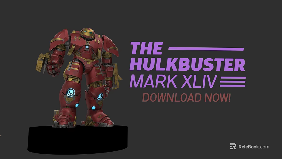 Game Movie Character Hulkbuster Mark XLIV With Armored Design And Detailed Look 3d model 