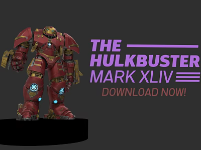 Game Movie Character Hulkbuster Mark XLIV With Armored Design And Detailed Look 3d model