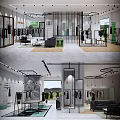 Modern Clothing Store Interior With Fashion Display Racks Lighting And Decorative Plants