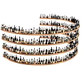 Spiral Multiple Layers Wine Rack Filled With Various Wine Bottles And Glasses