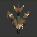 Camouflage Painted Aerospace Aircraft Model with Military Style and Aerodynamic Details
