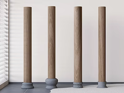 Chinese Style Stone Pier Pillar Stone Drum Wooden Pillar Foundation Stone Chinese Style Pillar Foundation Wooden Pillar 3d model