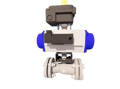 Valve with pneumatic actuator 3d model