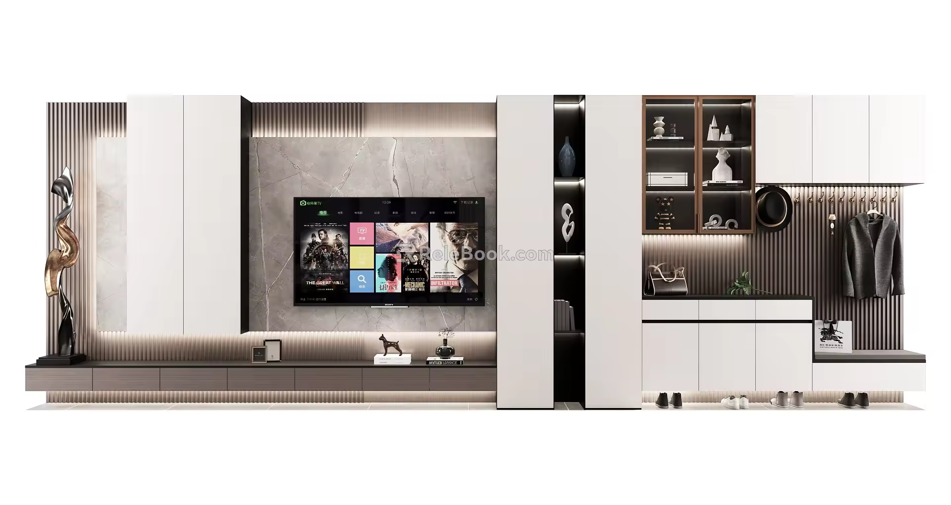TV wall SU model 3d model