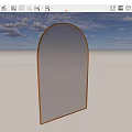 Arched Gold Frame Mirror Hanging On Grey Wall For Modern Home Decor