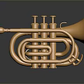 Golden Brass Trumpet with Shiny Finish and Valves on Reflective Surface for Daily Use