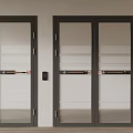 Interior Glass Double Doors With Metal Frames Door Handles And Access Control 3d model
