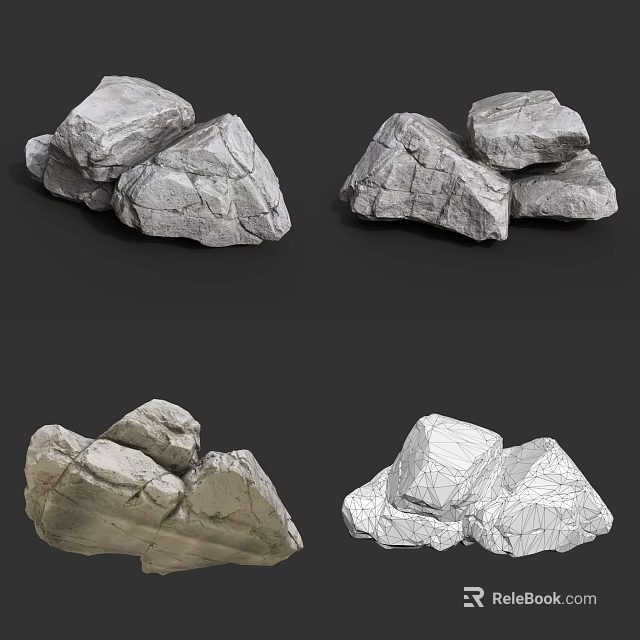 High Quality Natural Stone Rocks With Rough Textured Surfaces For Decorative Projects 3d model 