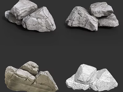 High Quality Natural Stone Rocks With Rough Textured Surfaces For Decorative Projects 3d model