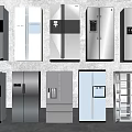 Modern Refrigerators With Various Designs And Open Door Showing Interior Storage