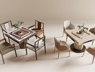 New Chinese Mahjong Table and Chair 3d model