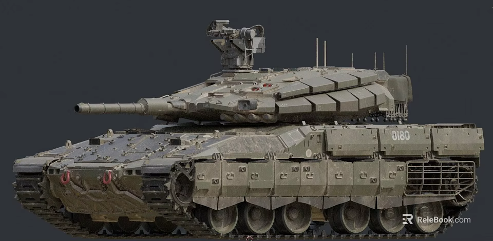 Military Tank With Heavy Armor Turret Long Cannon Barrel And Durable Tracks 3d model 