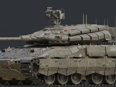 Military Tank With Heavy Armor Turret Long Cannon Barrel And Durable Tracks 3d model