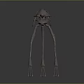 Futuristic Fantasy Creature Character With Shark Head And Long Mechanical Legs
