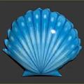Elegant Blue Shell Shaped Decorative Ornament With Smooth Surface For Home 3d model