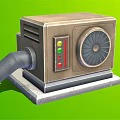 Outdoor Air Conditioner Fan Unit With Metallic Body Control Buttons And Stable Base Connected Pipe