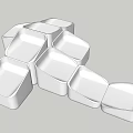Stylish Modern White Outdoor Chairs Arranged On Green Grass With Trees