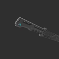 Futuristic Tactical Knife With Black Design And Blue Accent For Modern Combat